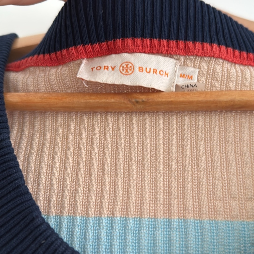 Tory Burch Plaited Rib Short Sleeve Top Medium - Picture 7 of 12